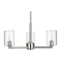 Fullton 3-Light Chandelier | Brushed Nickel | Clear Glass Bulb(s) Not Included