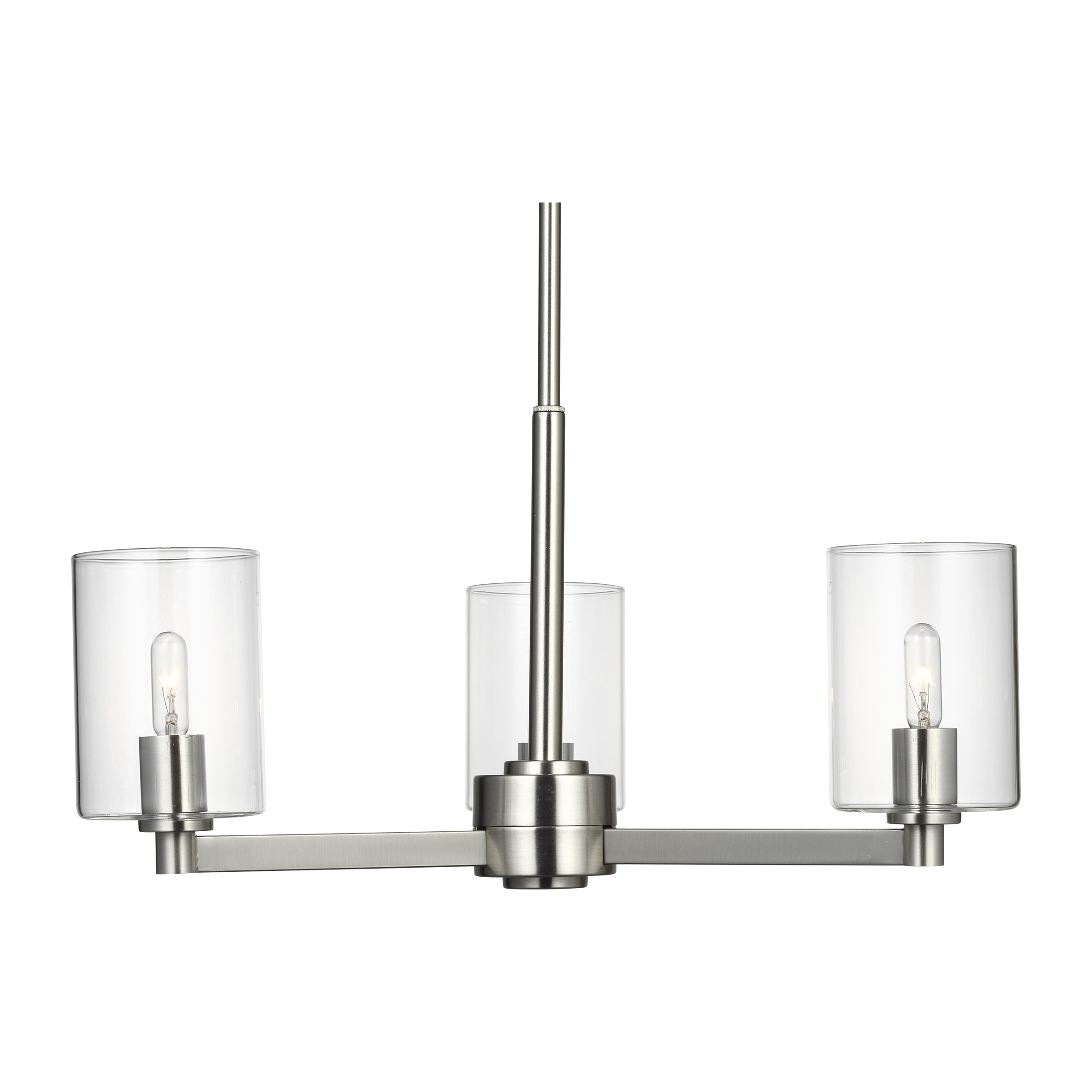 Fullton 3-Light Chandelier | Brushed Nickel | Clear Glass Bulb(s) Not Included