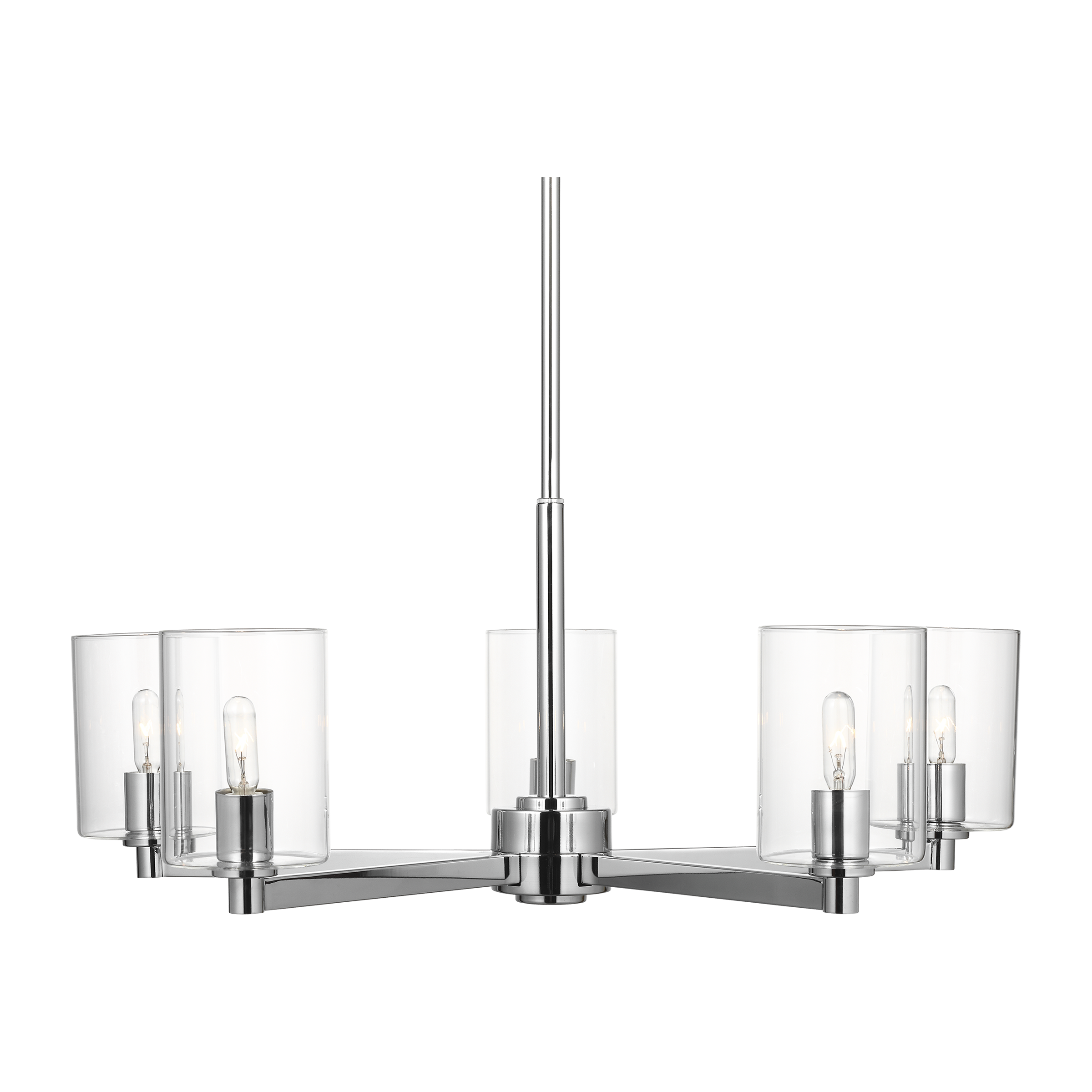 Fullton 5-Light Chandelier | Chrome | Clear Glass Bulb(s) Not Included