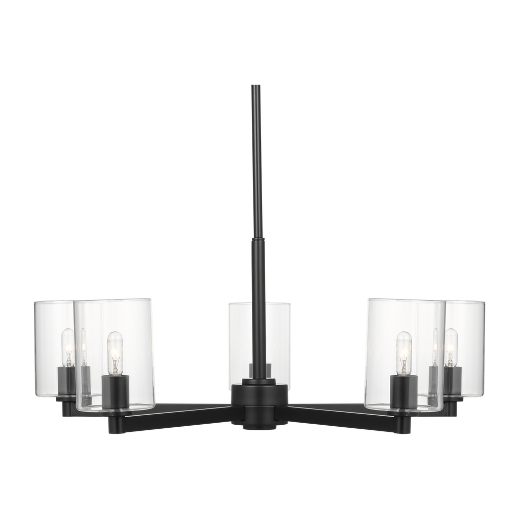 Fullton 5-Light Chandelier | Midnight Black | Clear Glass Bulb(s) Not Included