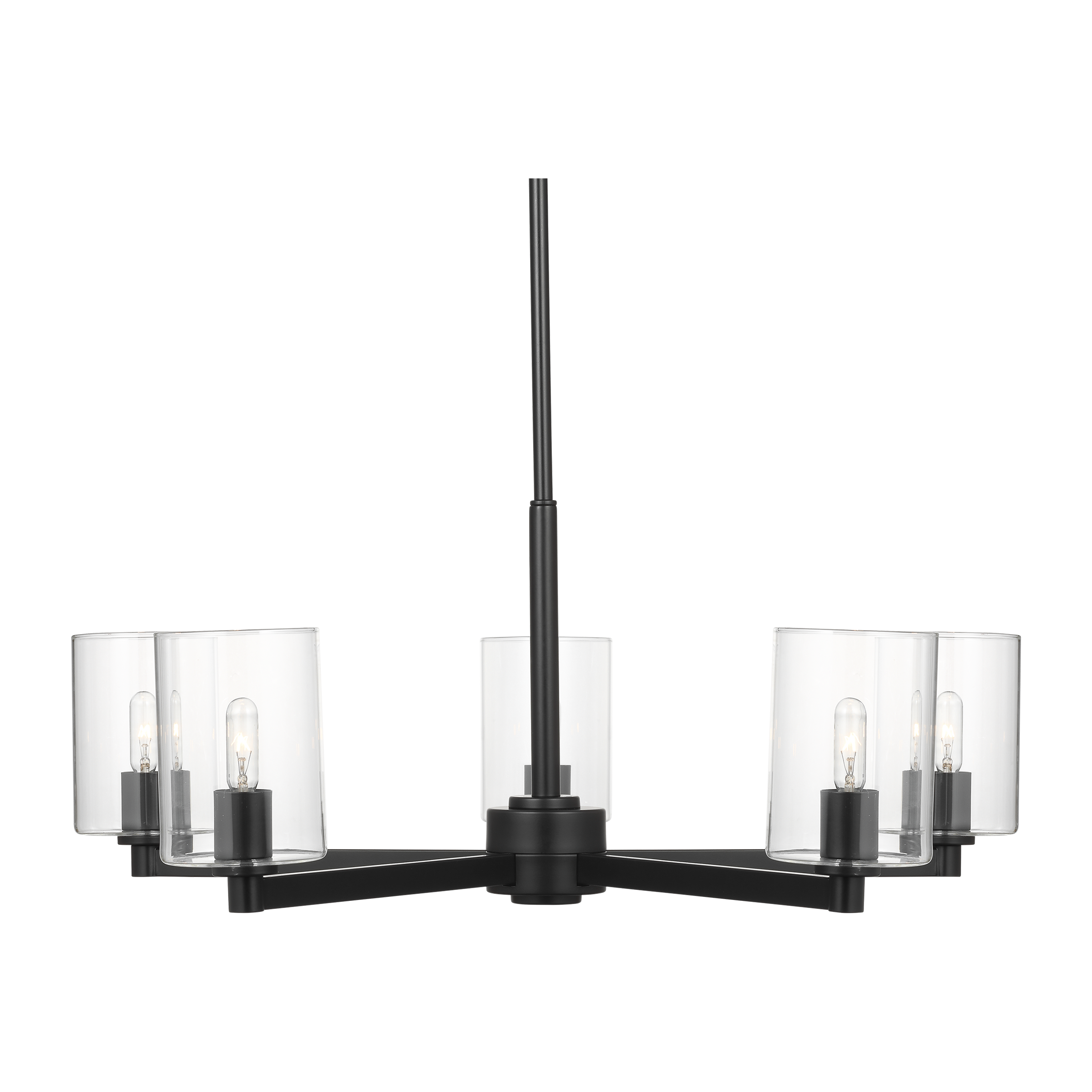 Fullton 5-Light Chandelier | Midnight Black | Clear Glass Bulb(s) Not Included