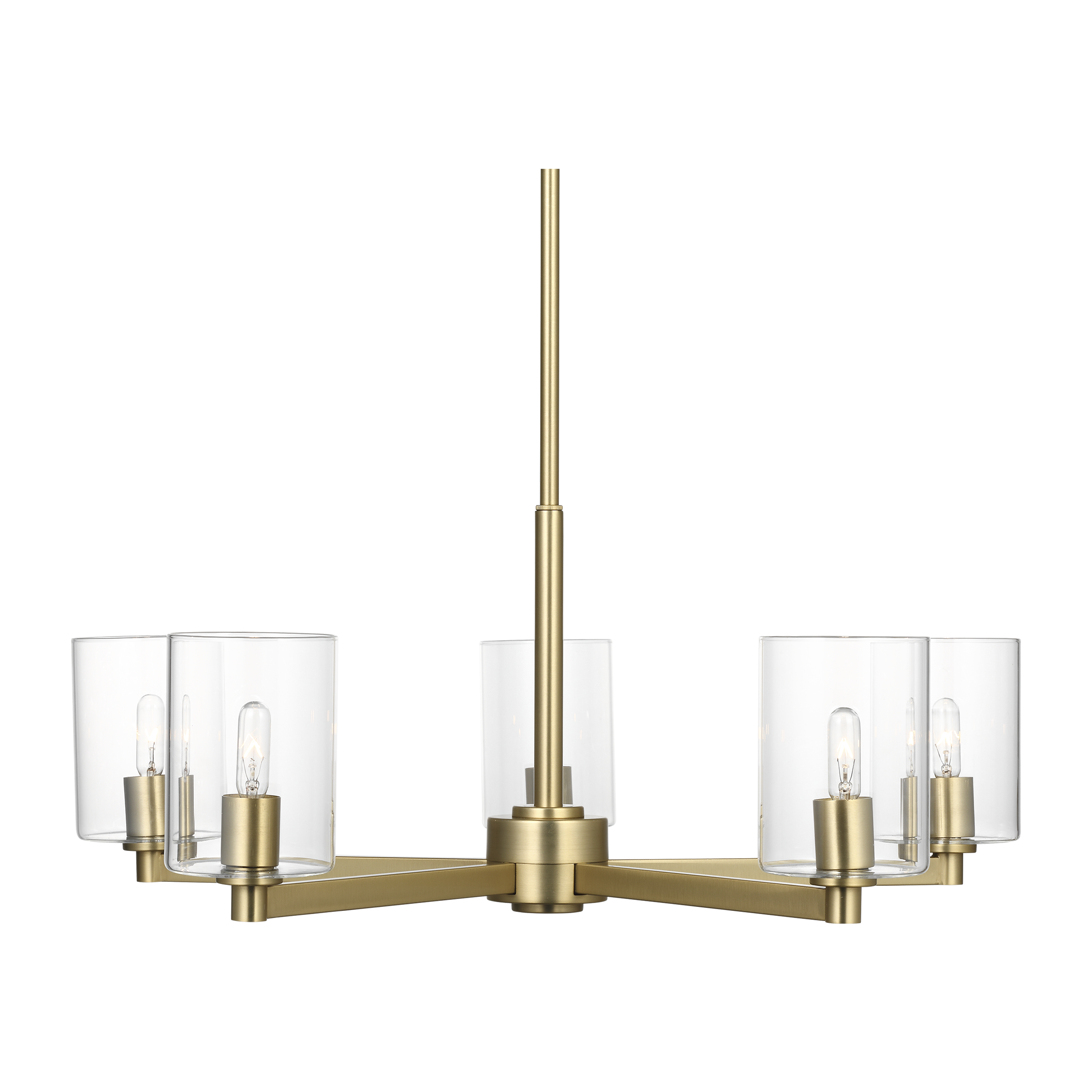 Fullton 5-Light Chandelier | Satin Brass | Clear Glass Bulb(s) Not Included