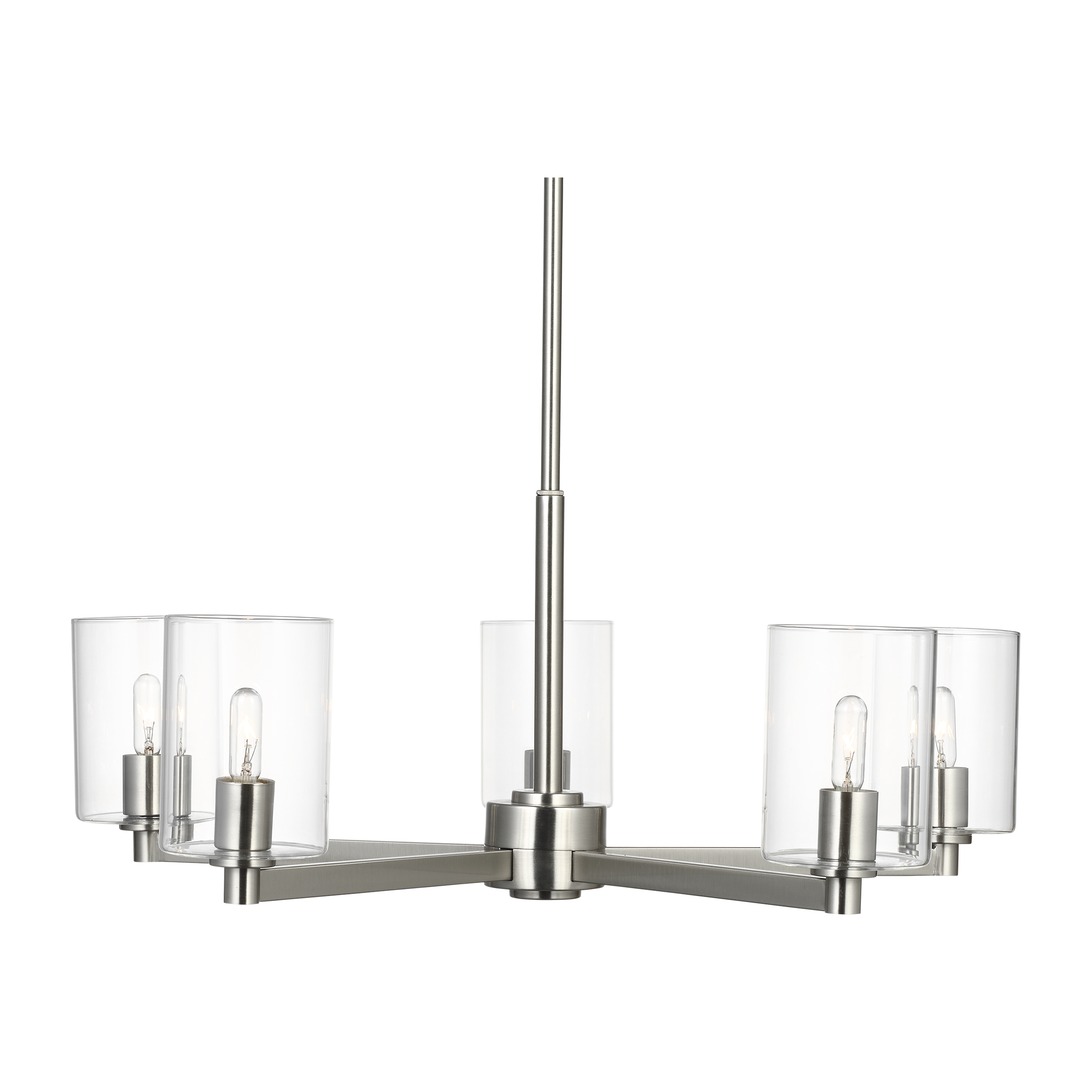 Fullton 5-Light Chandelier | Brushed Nickel | Clear Glass Bulb(s) Not Included