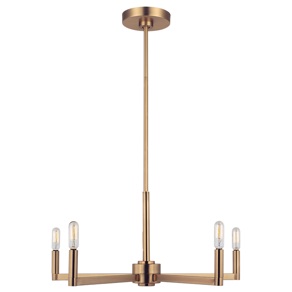 Fullton 5-Light Chandelier | Satin Brass | No Shade Bulb(s) Included
