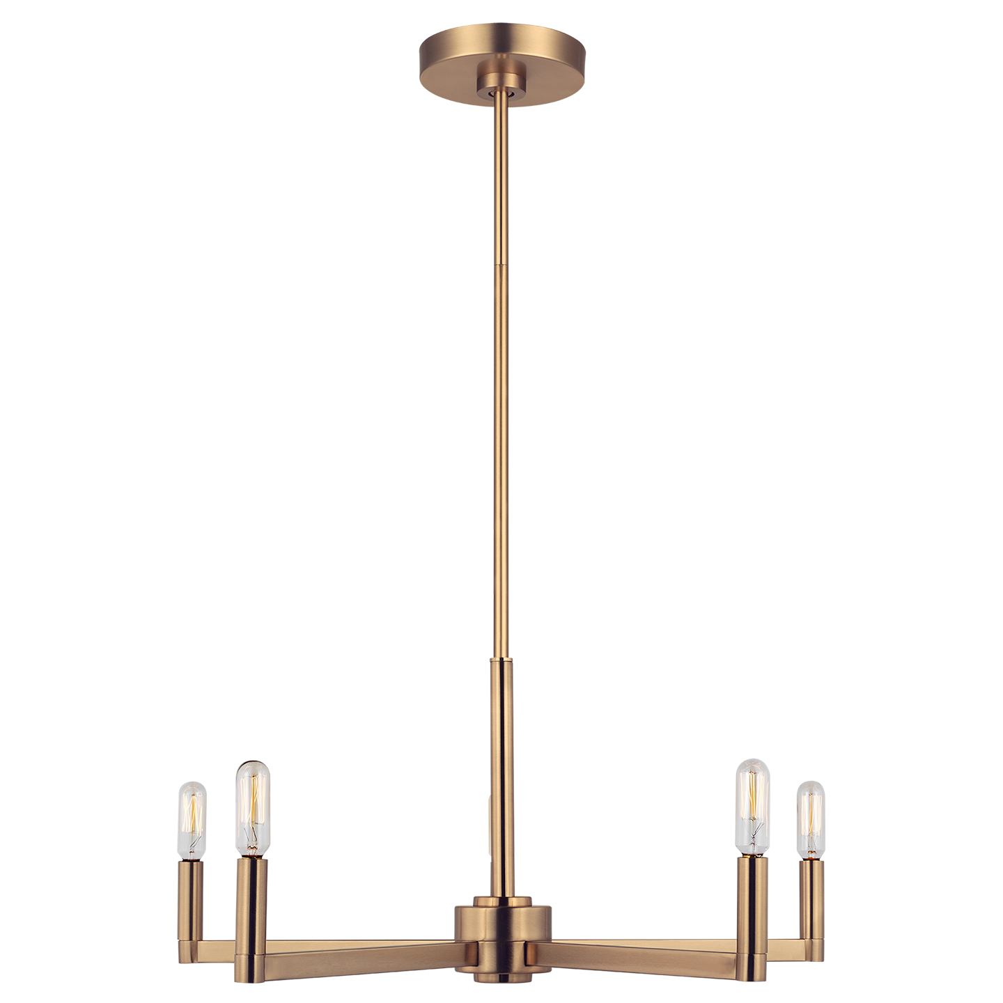 Fullton 5-Light Chandelier | Satin Brass | No Shade Bulb(s) Included
