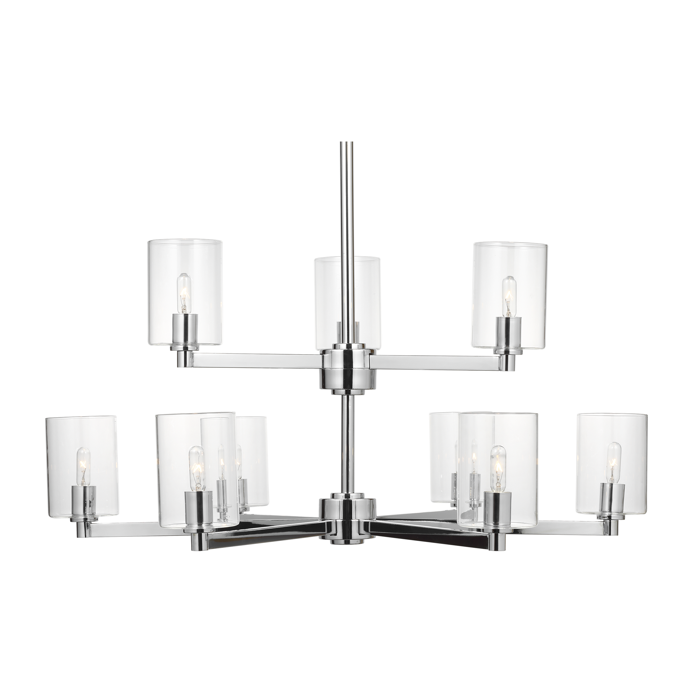Fullton 9-Light Chandelier | Chrome | Clear Glass Bulb(s) Not Included