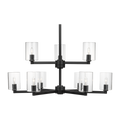Fullton 9-Light Chandelier | Midnight Black | Clear Glass Bulb(s) Not Included