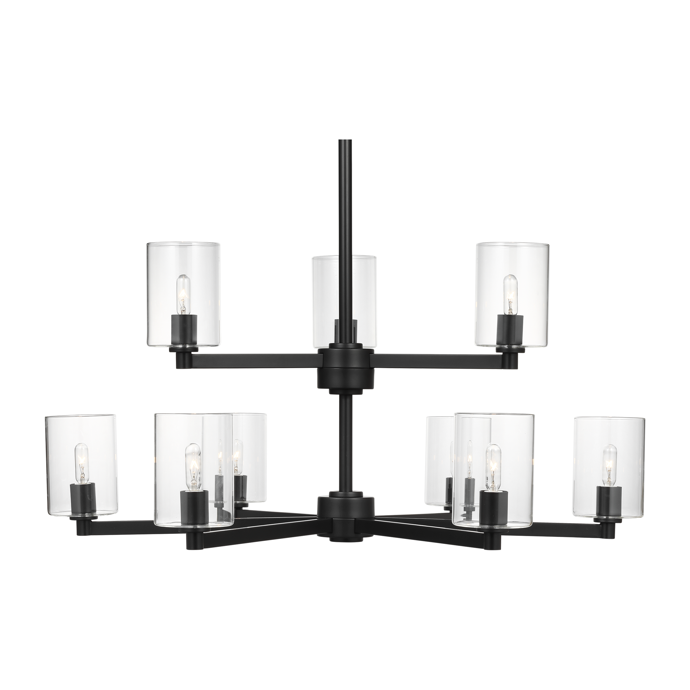Fullton 9-Light Chandelier | Midnight Black | Clear Glass Bulb(s) Not Included