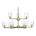 Fullton 9-Light Chandelier | Satin Brass | Clear Glass Bulb(s) Not Included