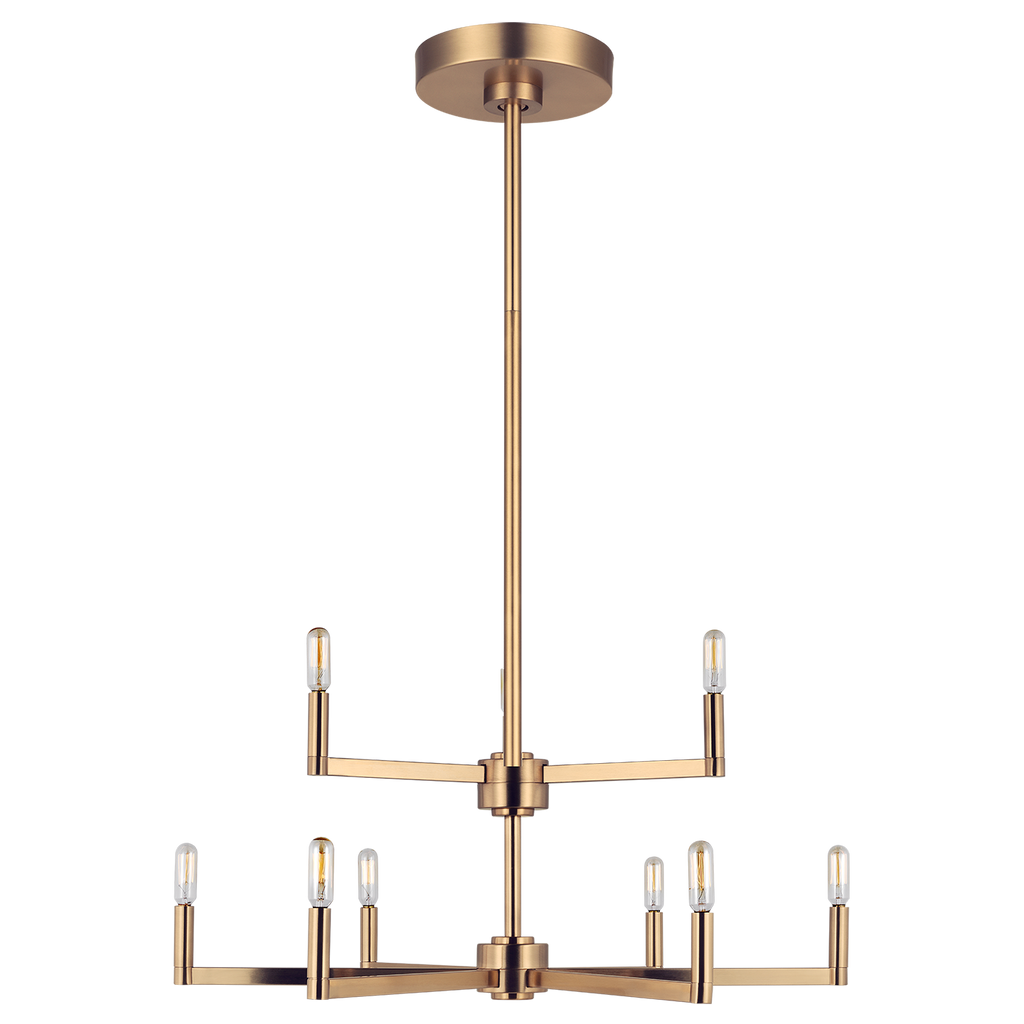 Fullton 9-Light Chandelier | Satin Brass | No Shade Bulb(s) Included
