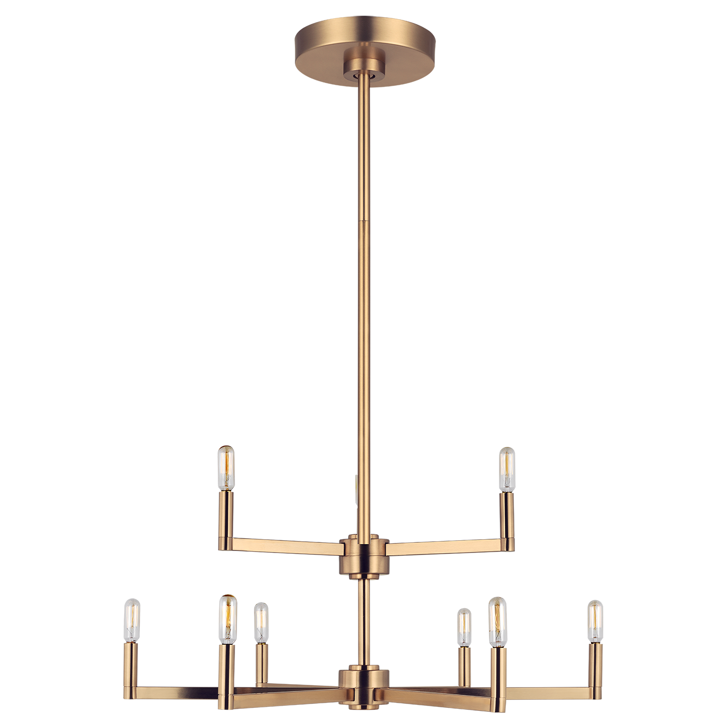 Fullton 9-Light Chandelier | Satin Brass | No Shade Bulb(s) Included