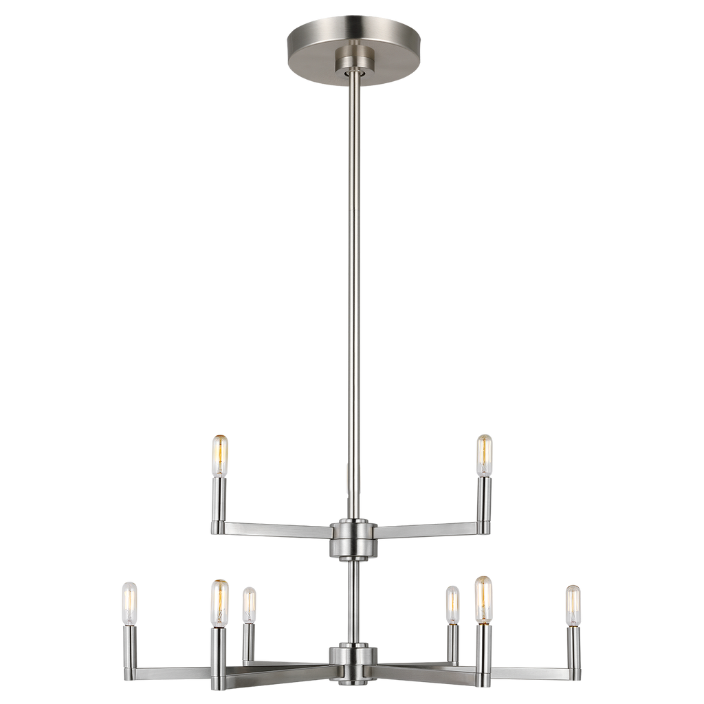 Fullton 9-Light Chandelier | Brushed Nickel | No Shade Bulb(s) Included