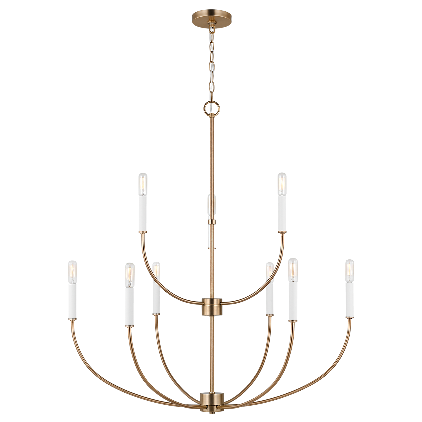 Greenwich 9-Light Chandelier | Satin Brass Bulb(s) Not Included