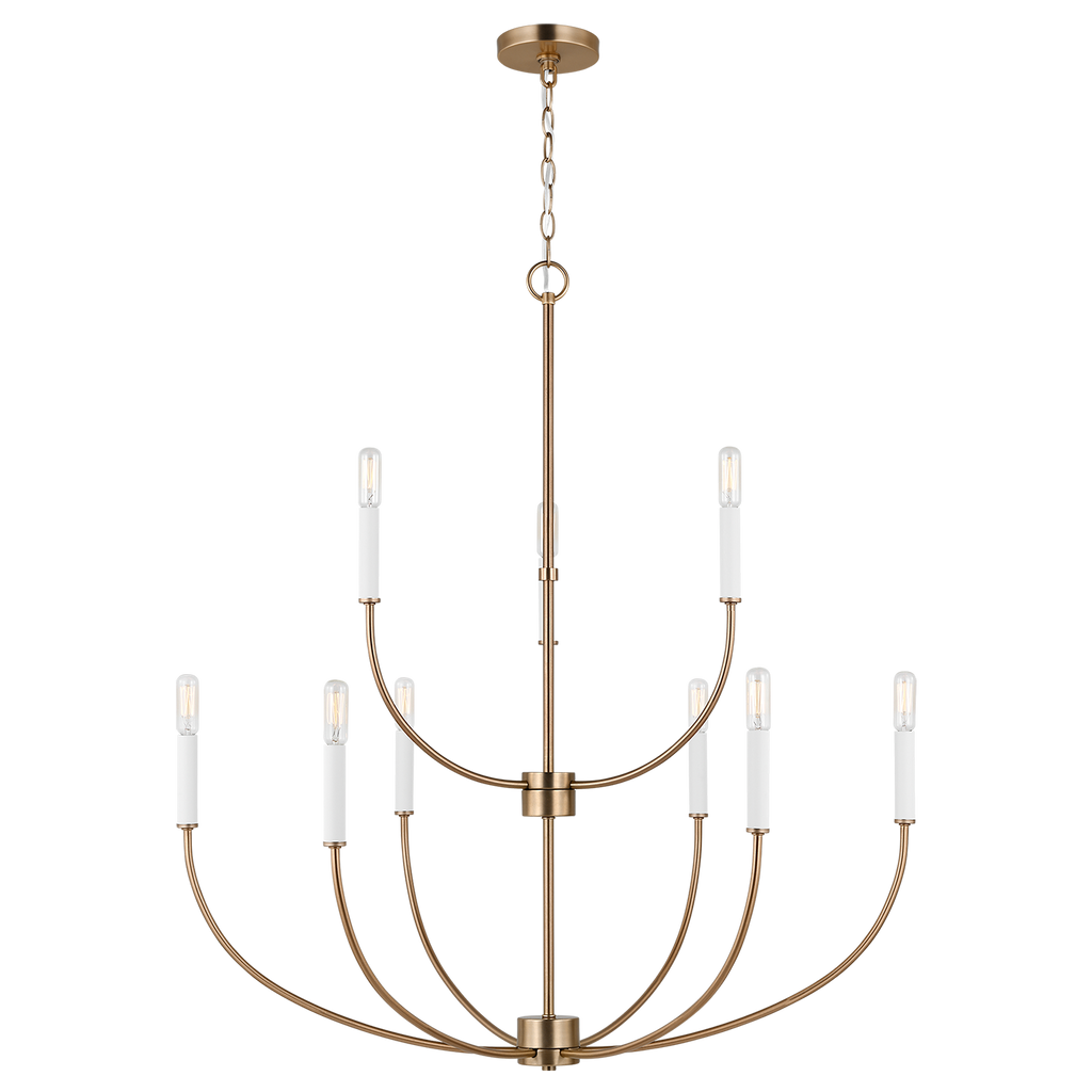 Greenwich 9-Light Chandelier | Satin Brass Bulb(s) Included