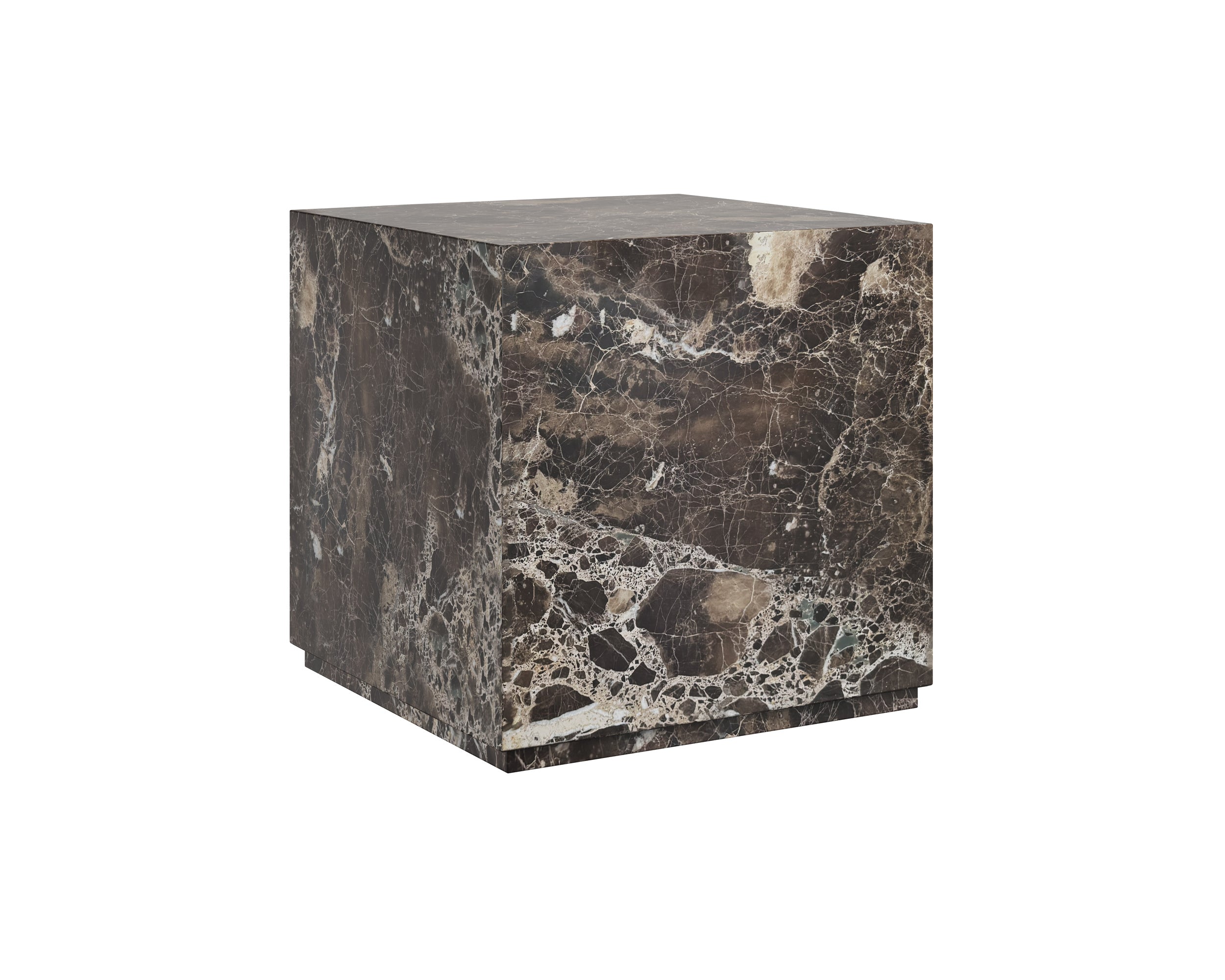 Laros End Table - Dark Emperador Marble