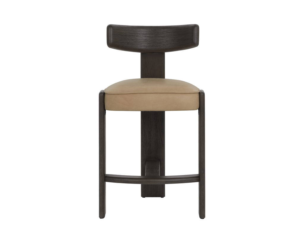 Horton Counter Stool - Dark Brown - Sahara Sand Leather