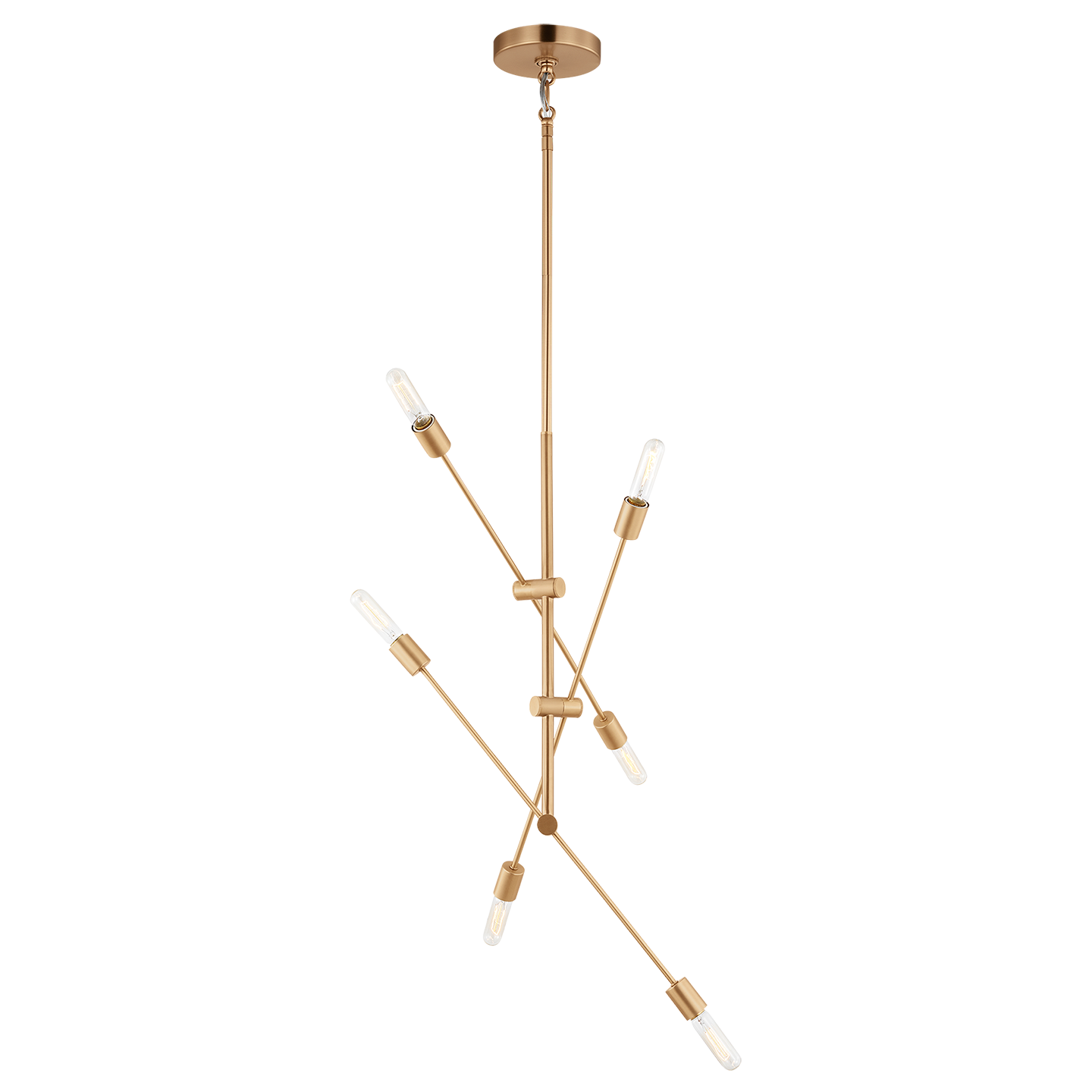 Axis Six Light Large Chandelier Satin Brass