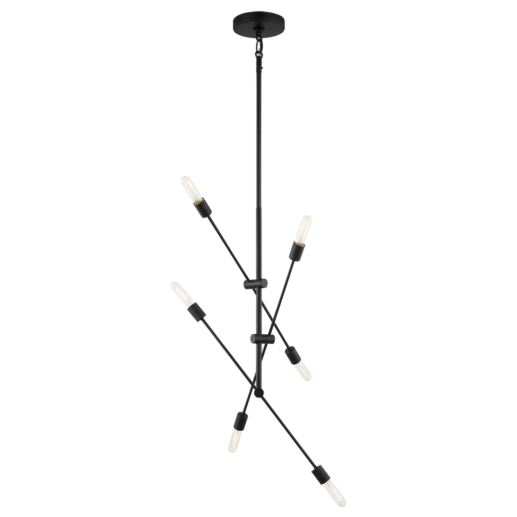 Axis Six Light Large Chandelier Midnight Black Bulbs Inc