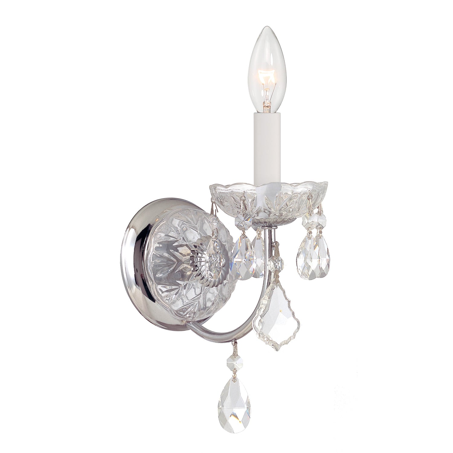 Imperial 4.75'' Hand Cut Crystal Polished Chrome Sconce