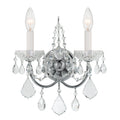Imperial 12'' Italian Crystal Polished Chrome Sconce
