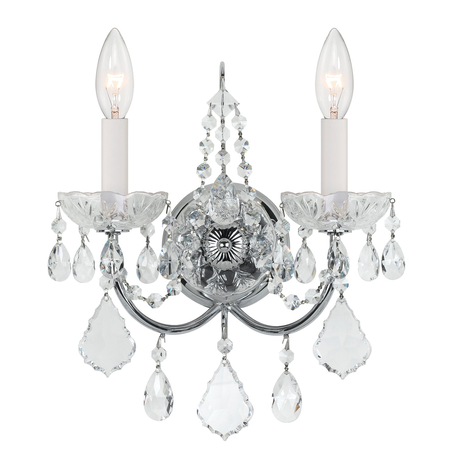 Imperial 12'' Swarovski Spectra Crystal Polished Chrome Sconce