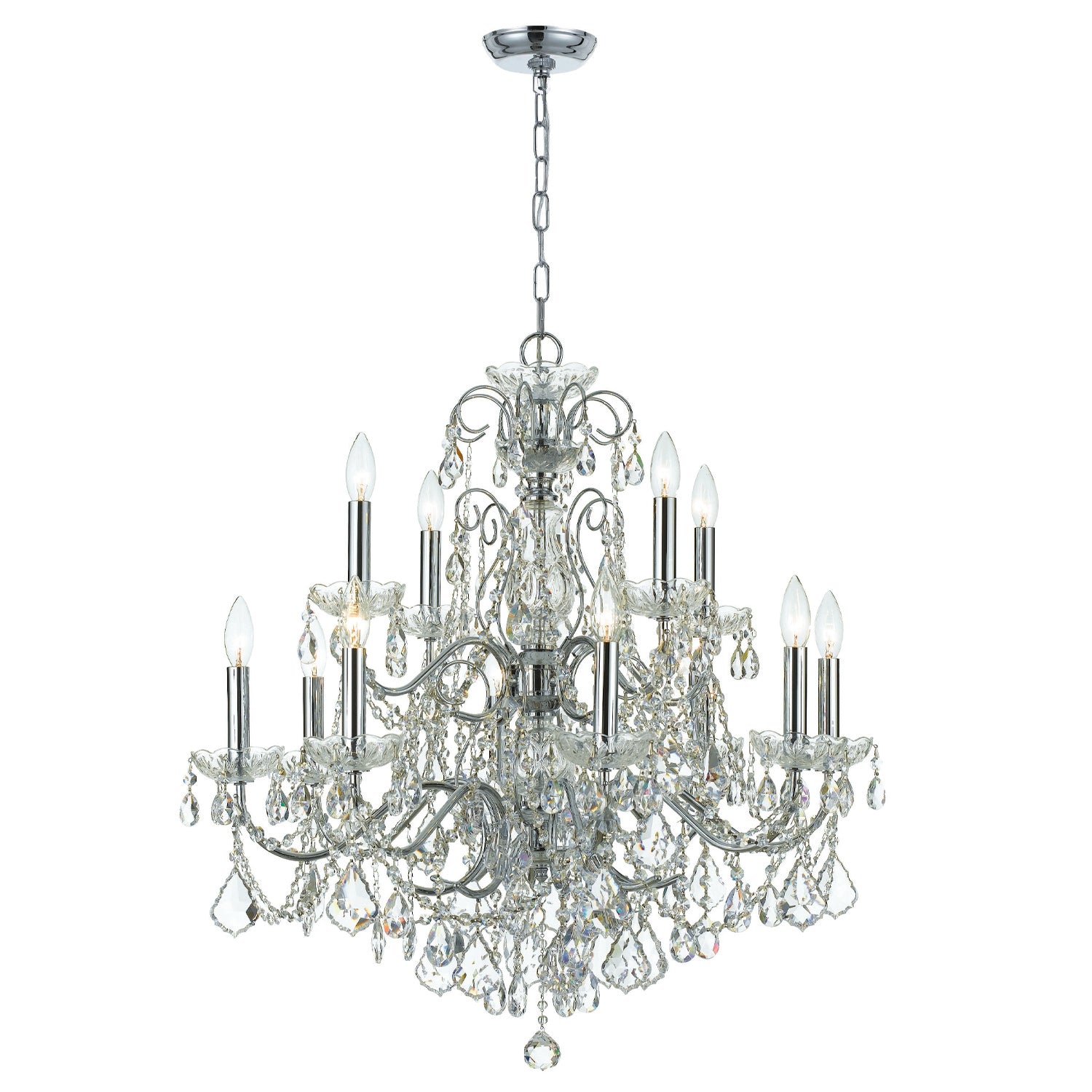 Imperial 29.5'' Italian Crystal Polished Chrome Chandelier