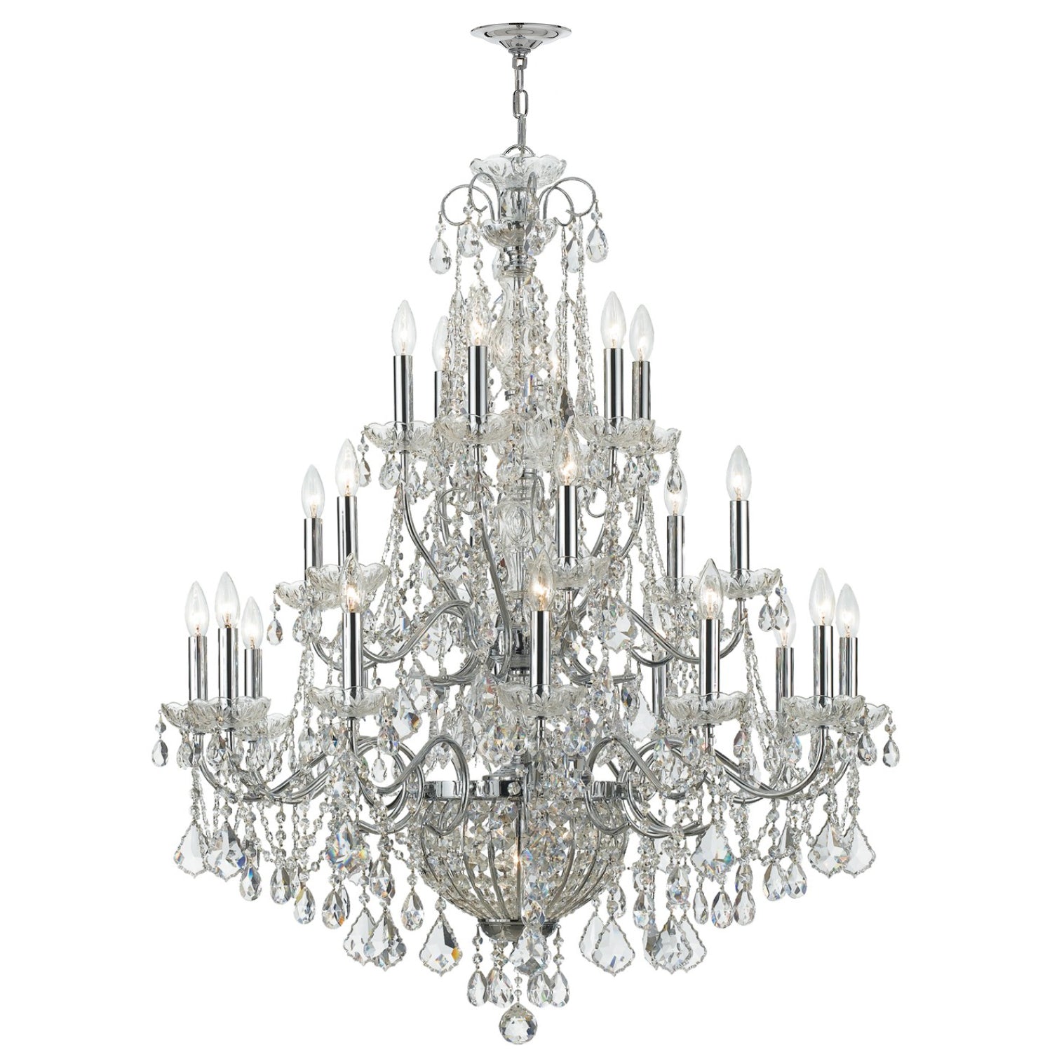 Imperial 36.5'' Hand Cut Crystal Polished Chrome Chandelier