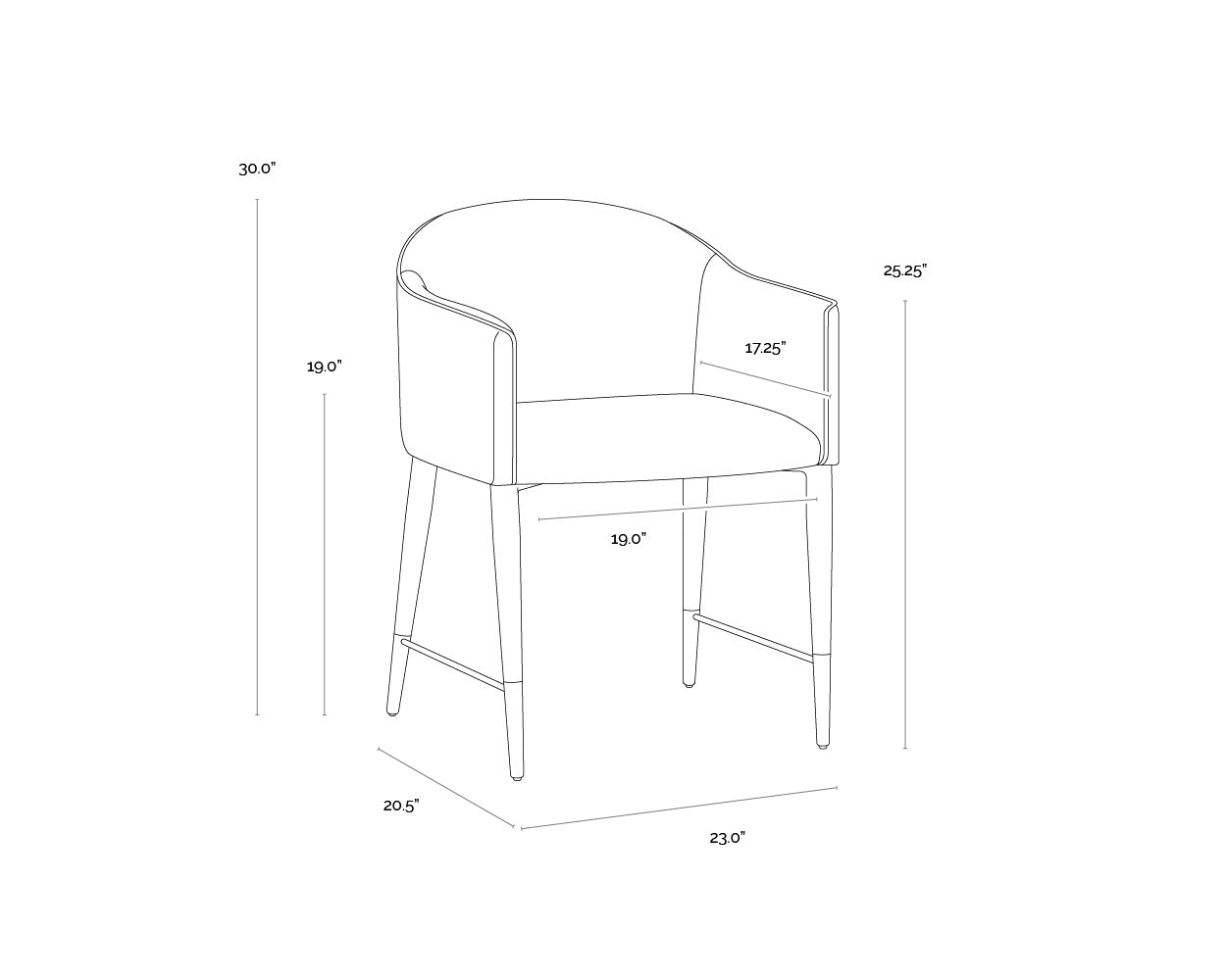 Kylin Dining Armchair - Dillon Cream / Bravo Ash