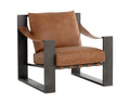 Berke Lounge Chair - Gunmetal - Tan Leather