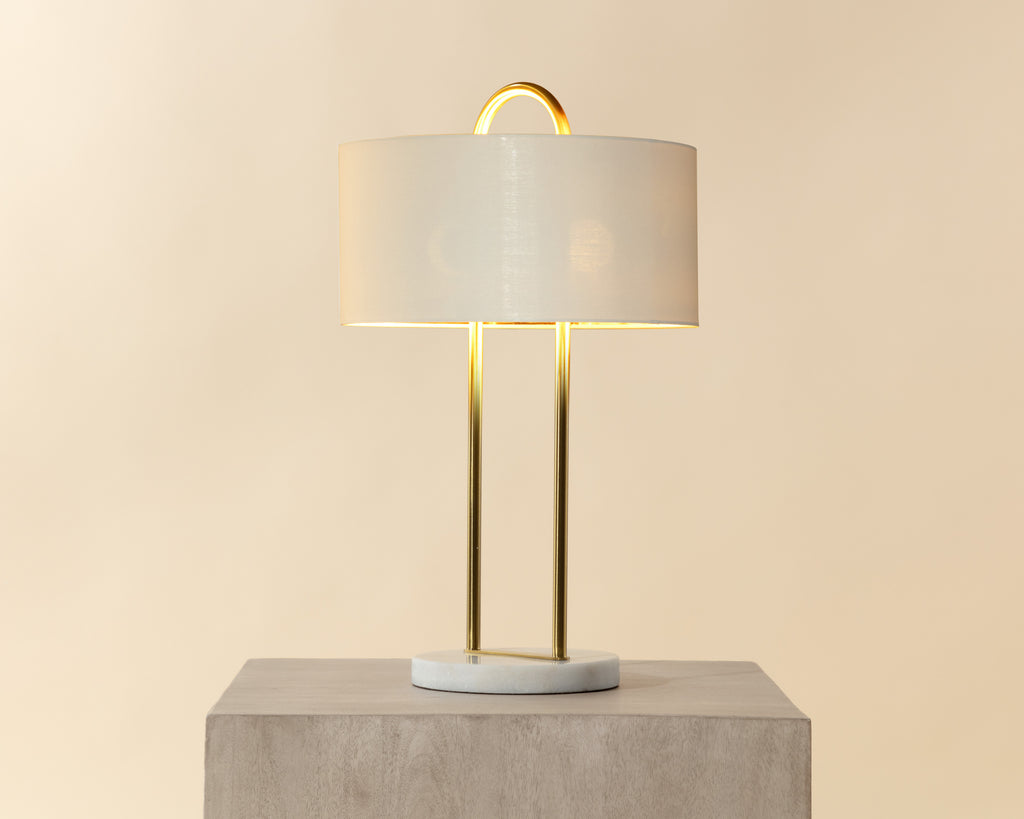 Kezna Table Lamp - White Marble - Matte White