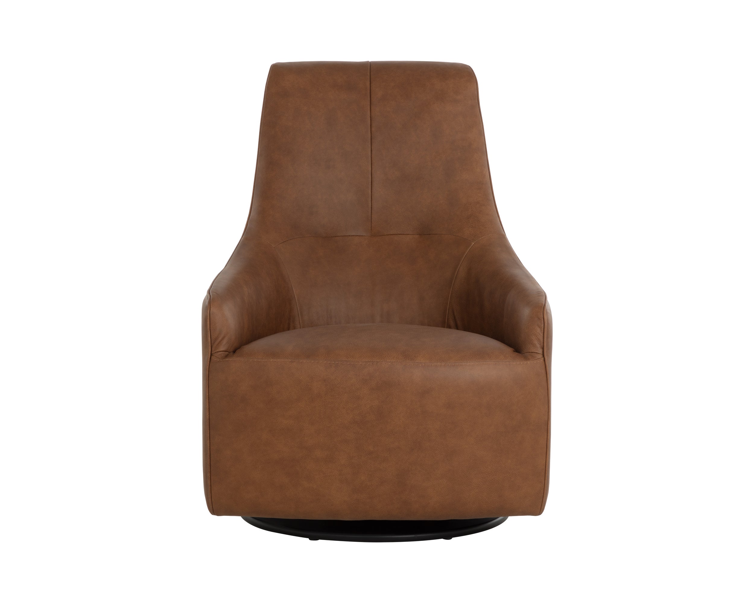 Carmine Swivel Lounge Chair - Cognac Leather