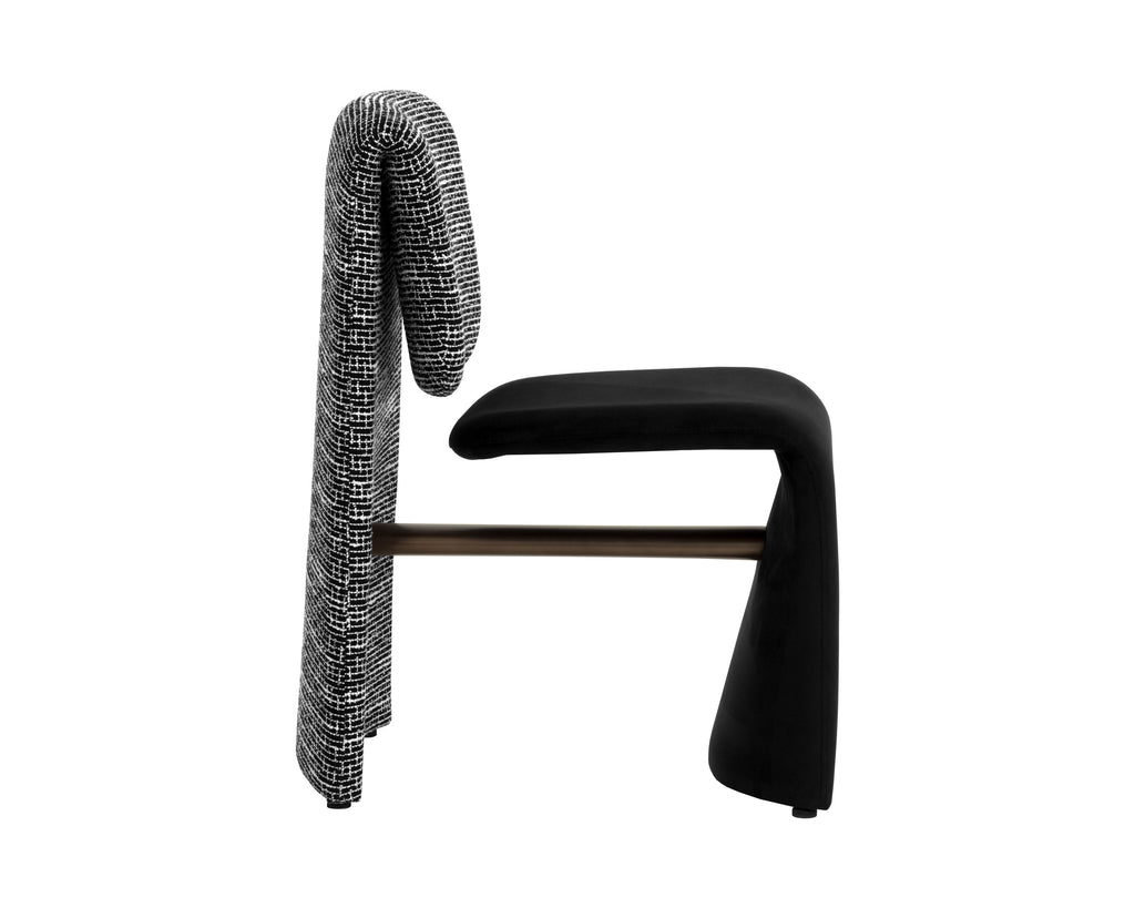 Dunnington Dining Chair - Dark Bronze - Abbington Black / Hobbes Night