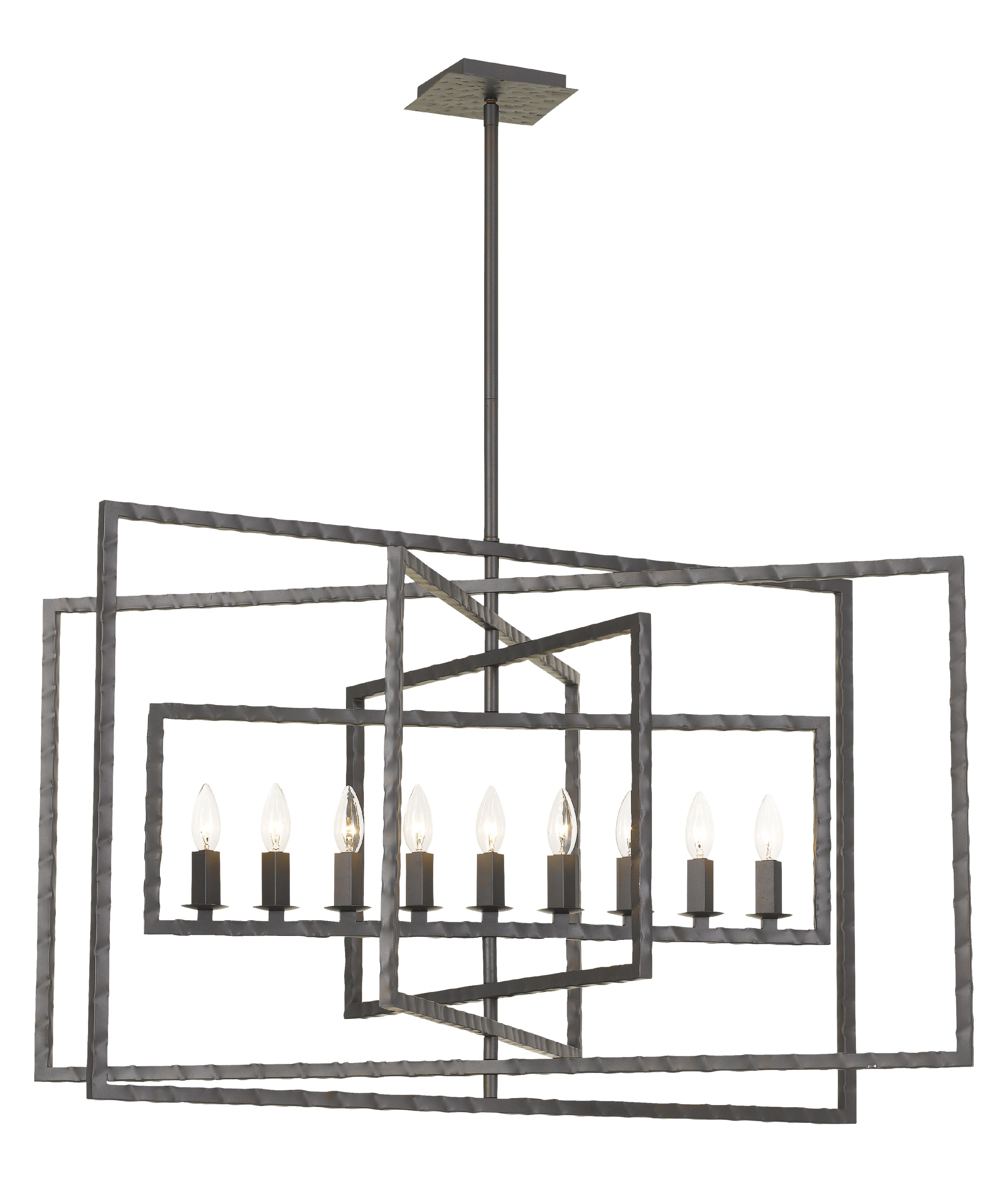 Capri 39'' Raw Steel Chandelier