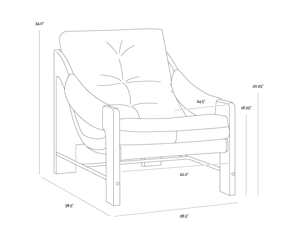 Rafferty Lounge Chair - Rustic Oak - Ludlow Sesame Leather