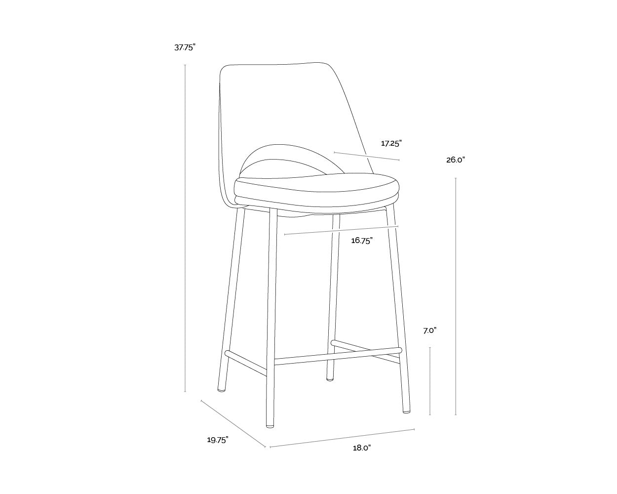Radella Counter Stool - Bergen Taupe