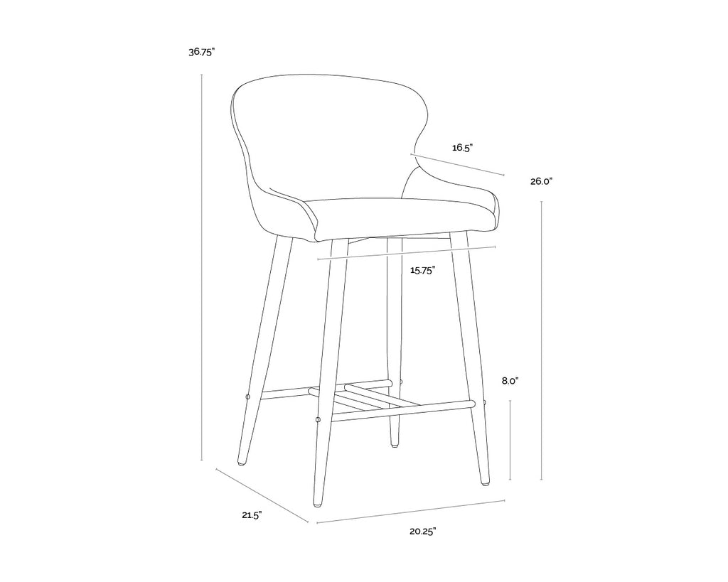 Evora Counter Stool - Bravo Black