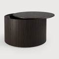 Roller Max Coffee Table | Varnished Mahogany | Dark Brown | Round | Removable Cover | 24" X 24"