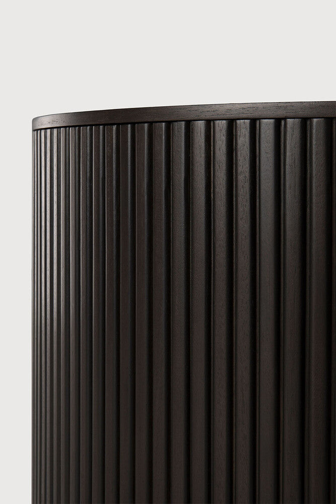 Roller Max Coffee Table | Varnished Mahogany | Dark Brown | Round | Removable Cover | 31" X 31"