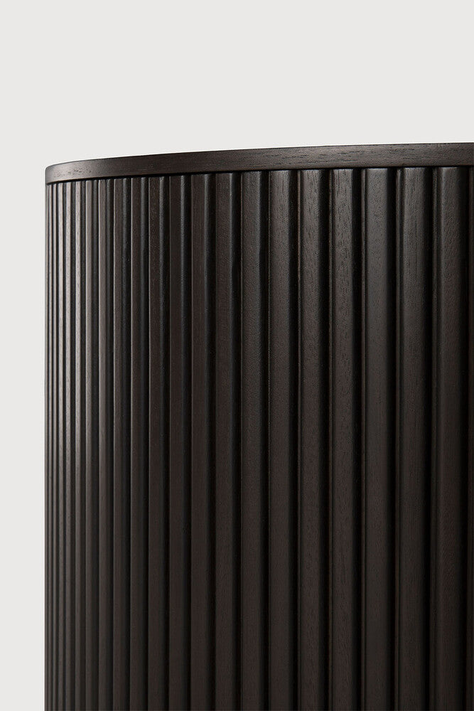 Roller Max Side Table | Varnished Mahogany | Dark Brown | Round | Removable Cover