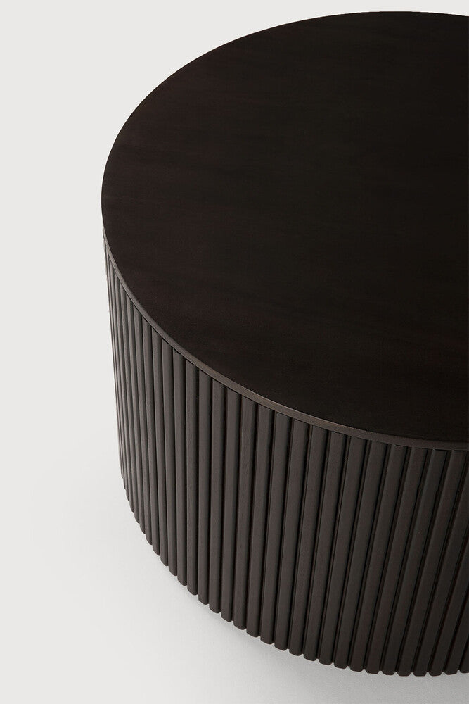 Roller Max Side Table | Varnished Mahogany | Dark Brown | Round | Removable Cover