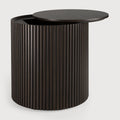 Roller Max Side Table | Varnished Mahogany | Dark Brown | Round | Removable Cover