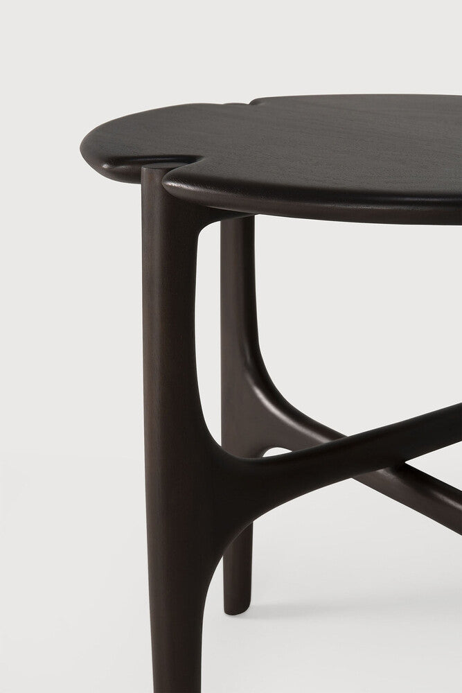 Pi Side Table | Varnished Mahogany | Dark Brown | Round
