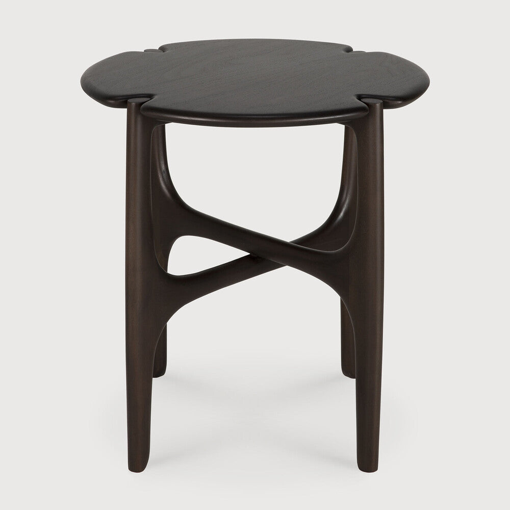 Pi Side Table | Varnished Mahogany | Dark Brown | Round
