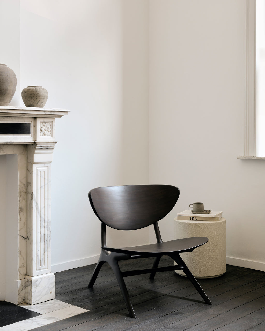 Elements Side Table | Varnished Microcement | Off White | Round