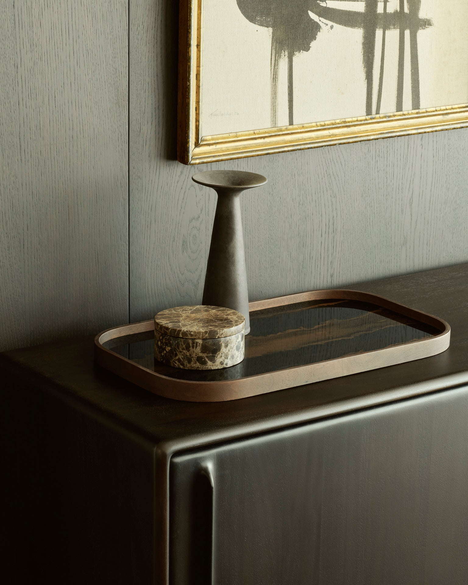 Organic Valet Tray | Glass | Bronze | Rectangular | Xl