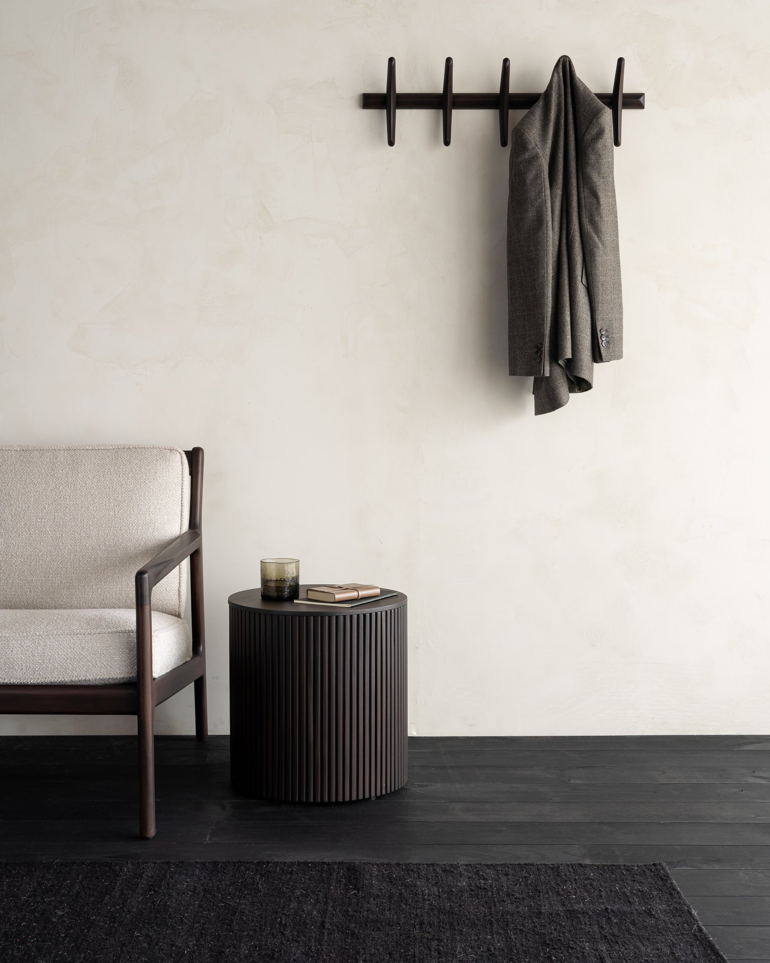 Pi Wall Coat Rack | Varnished Mahogany | Dark Brown