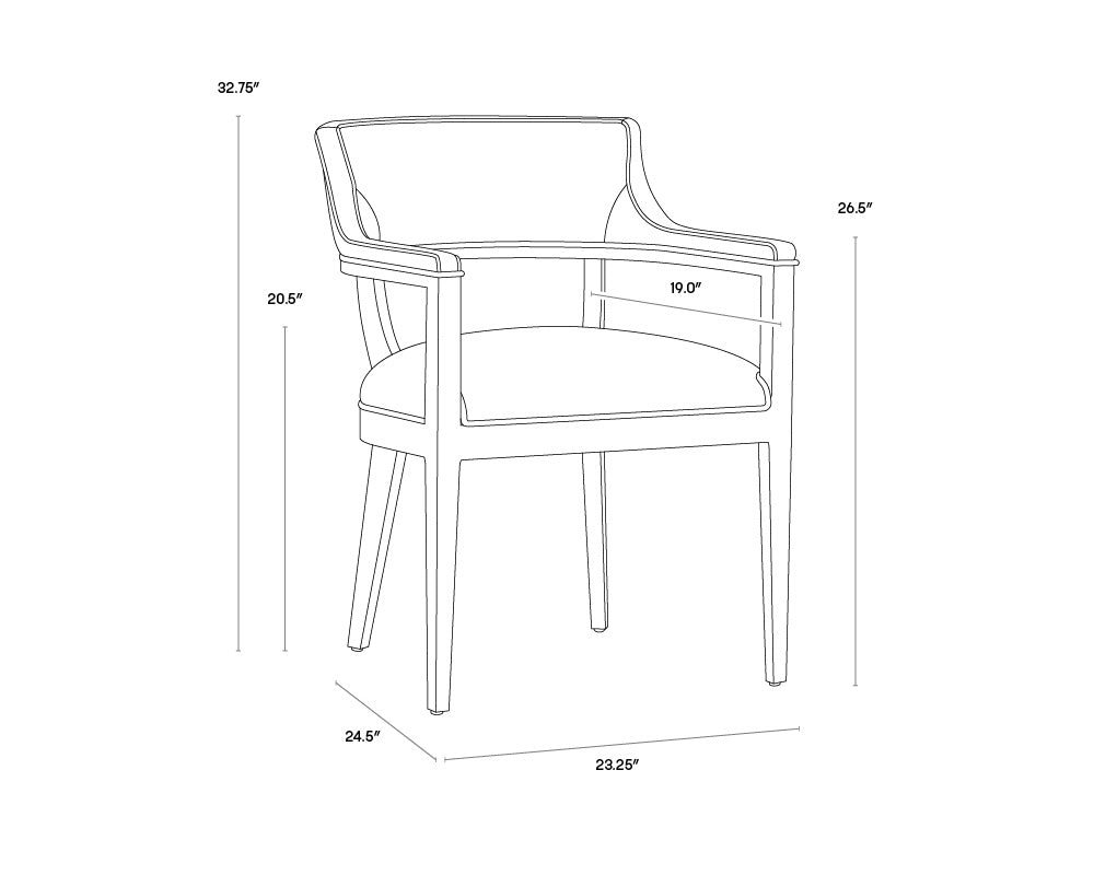 Brylea Dining Armchair - Brown - Brentwood Charcoal Leather