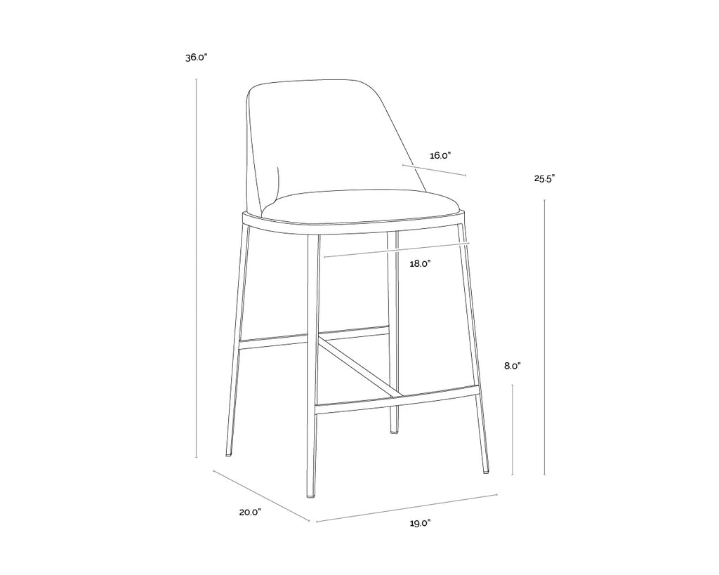 Dover Counter Stool - Napa Stone / Polo Club Stone