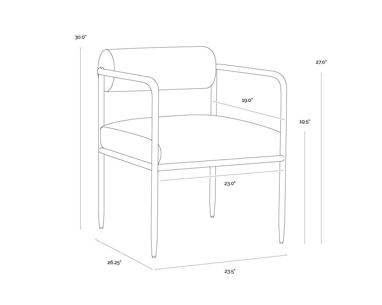 Ajani Dining Armchair - Tan Leather