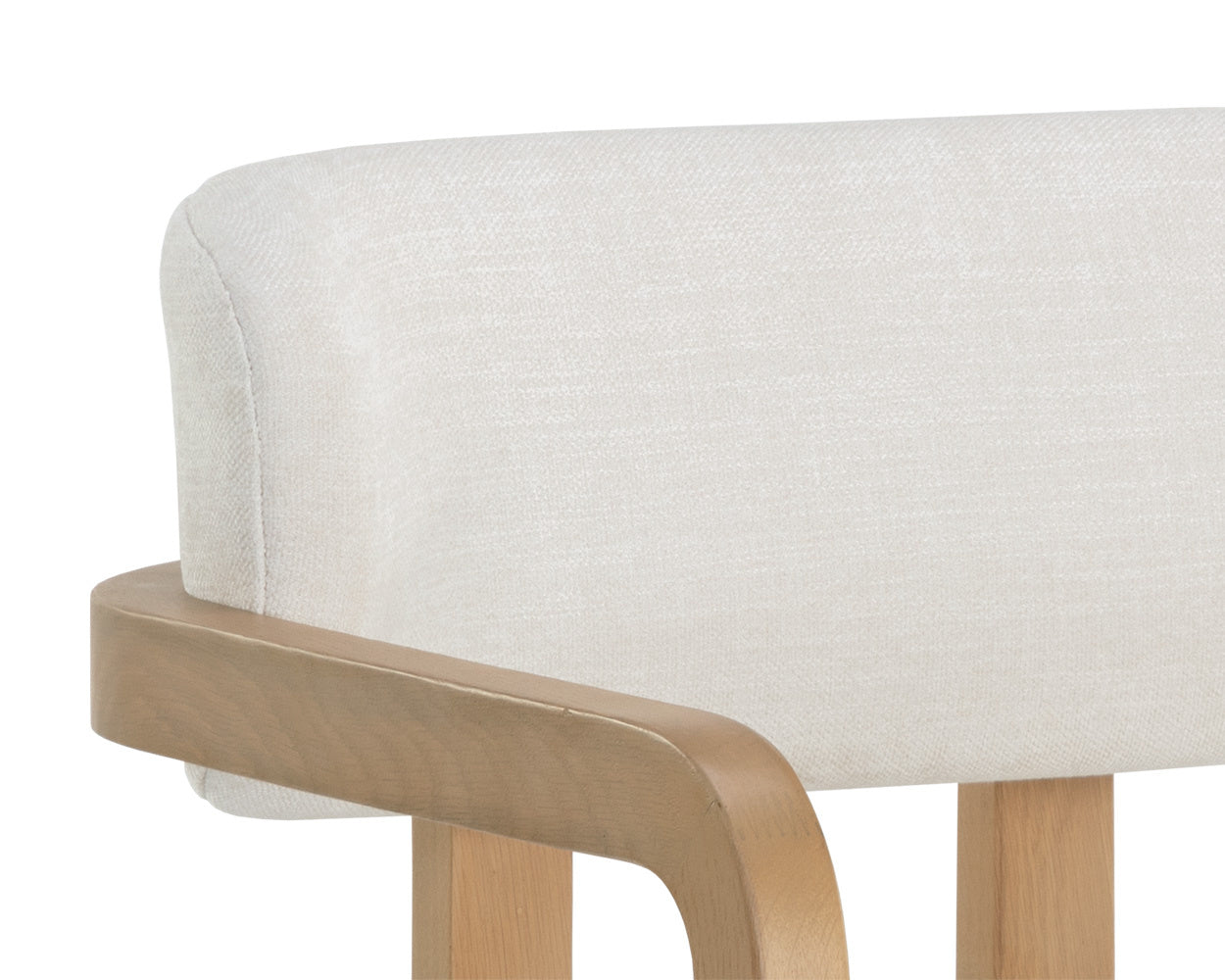 Madrone Dining Armchair - Rustic Oak - Heather Ivory Tweed